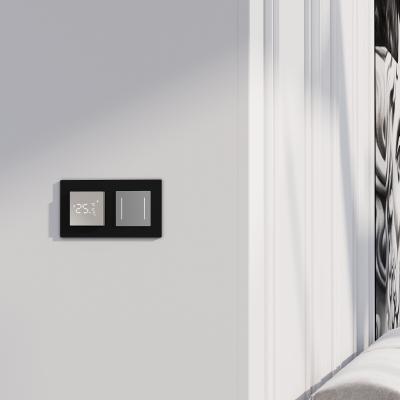 Фото Сенсорный выключатель двухклавишный с подсветкой Werkel W4522006 серебряный