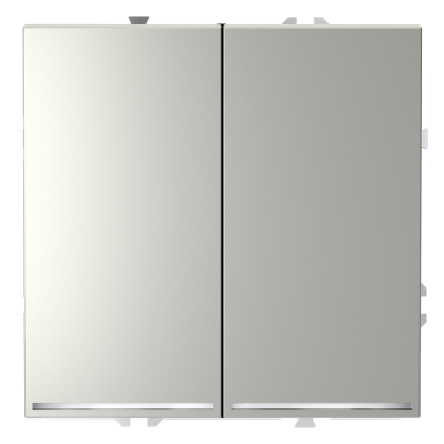 Фото Выключатель встраиваемый двухклавишный с подсветкой Voltum S70, сталь, VLS020205