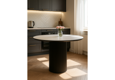 Фото Керамический стол Notta Барел 110 krater perla repose / черный