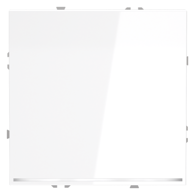 Фото Проходной переключатель одноклавишный с подсветкой Voltum S70, белый глянцевый, VLS010401