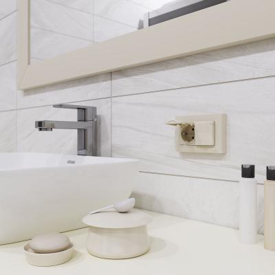 Фото Розетка двойная влагозащищенная с защитными крышками и шторками Werkel W1172203 слоновая кость