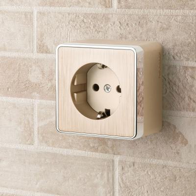 Фото Розетка с заземлением Werkel Gallant W5071010 шампань рифленый