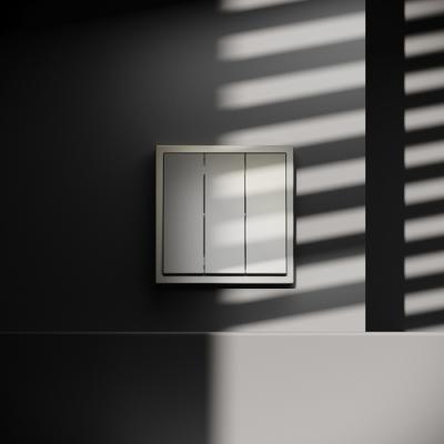 Фото Выключатель встраиваемый трехклавишный Voltum S70, шелк, VLS030104