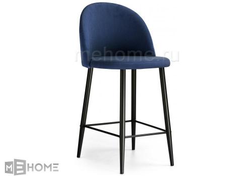 Фото Барный стул Woodville Амизуре темно-синий / черный матовый