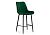 Барный стул Woodville Баодин велюр зеленый / черный