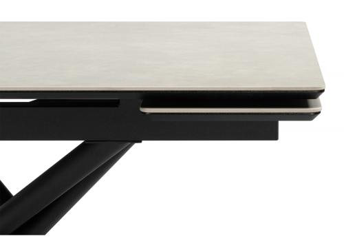 Фото Керамический стол Notta Мэриан 120(180) carmen light grey / черный