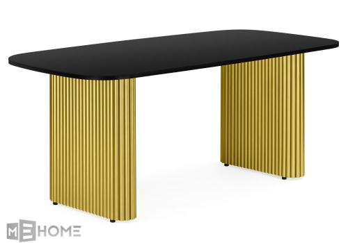 Фото Стол деревянный Notta Бавария B 160 х 90 черная пленка шагрень / золото