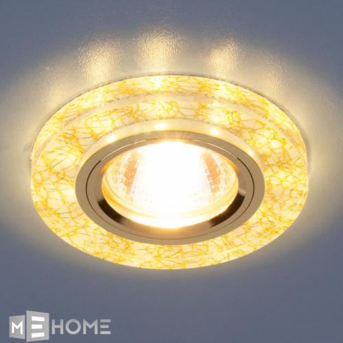 Фото Elektrostandard 8371 встраиваемый точечный светильник белый/золото