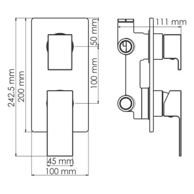 Фото WasserKraft Abens 2071 встраиваемый смеситель для душа