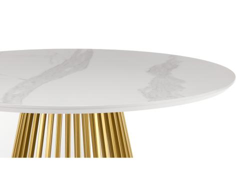 Фото Керамический стол Notta Нэнси 110 patagonoa bianco repose / золото