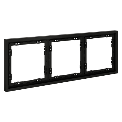 Фото Рамка пластиковая на 3 поста Voltum S70, черный матовый, VLS100308