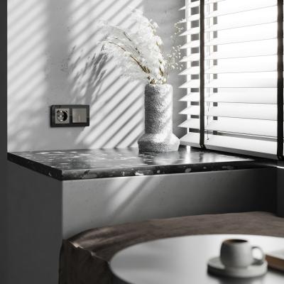 Фото Выключатель одноклавишный с подсветкой Werkel W1110144 графит акрил