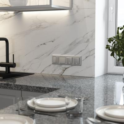 Фото Выключатель одноклавишный проходной Werkel W1112065 серебряный матовый