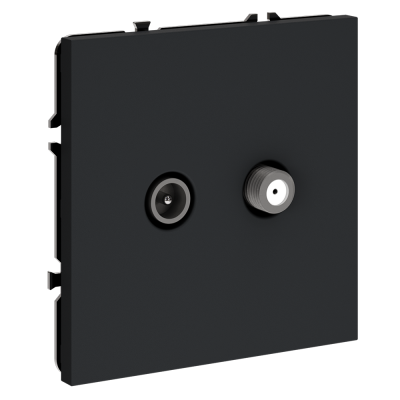 Фото Розетка телевизионная оконечная TV+SAT VOLTUM S70, графит, VLS060407