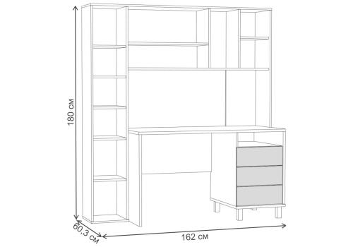 Фото Компьютерный стол Mobi Комфорт 12.95 N дуб сонома /  белый шагрень