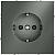 Розетка встраиваемая с заземлением и защитными шторками Voltum S70, титан, VLS040206