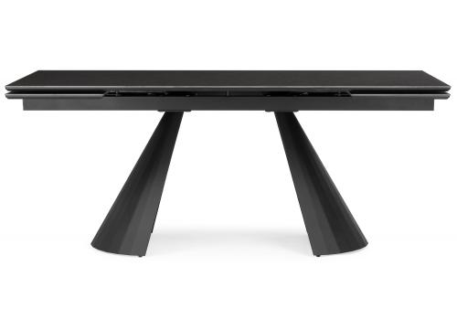 Фото Керамический стол Woodville Шелтон 180(260) massa ink gray / черный