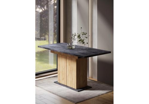 Фото Стол деревянный Woodville Carla крафт золотой / цемент темный