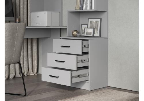 Фото Компьютерный стол Woodville Эльброни левый шиншилла серая