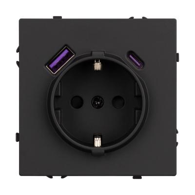 Фото Розетка с USB Type A+C Arlight Nobe 054285 черный