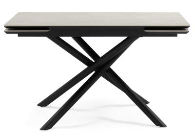 Фото Керамический стол Notta Мэриан 120(180) carmen light grey / черный