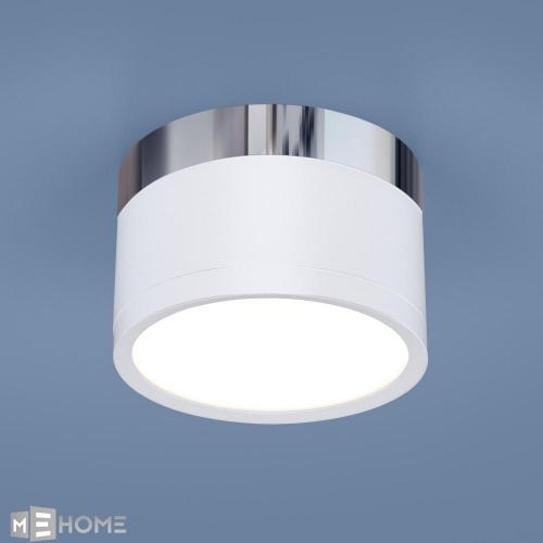 Фото Elektrostandard DLR029 накладной точечный светодиодный светильник белый матовый/хром