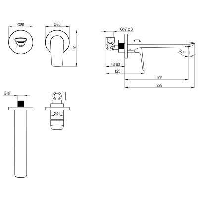 Фото Смеситель для раковины встраиваемый Lemark Verba LM11426C