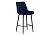 Барный стул Woodville Баодин велюр синий / черный