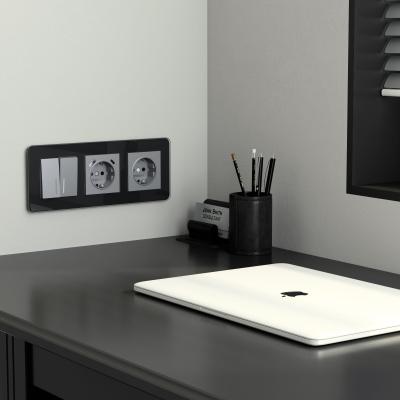 Фото Рамка из стекла на 3 поста Werkel Elite W0032448 черный