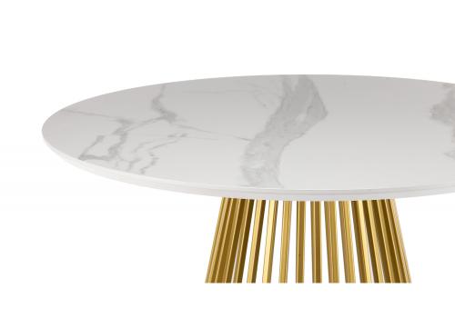Фото Керамический стол Notta Нэнси 110 patagonoa bianco repose / золото