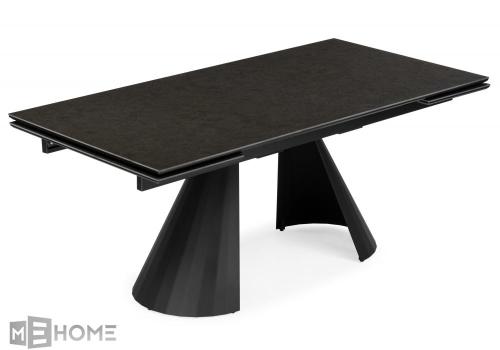 Фото Керамический стол Woodville Шелтон 180(260) massa ink gray / черный