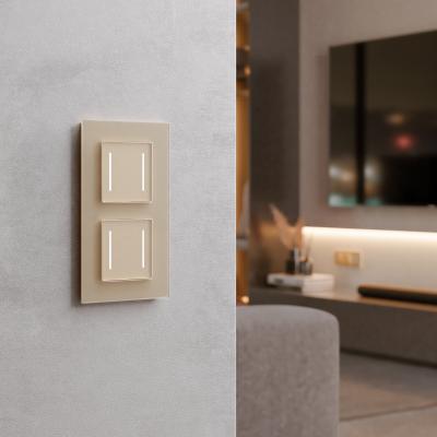 Фото Умный сенсорный выключатель двухклавишный Werkel W4523011 шампань