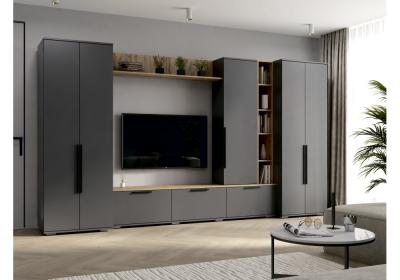 Фото Готовая гостиная Woodville Филеста графит / дуб вотан комплектация 2