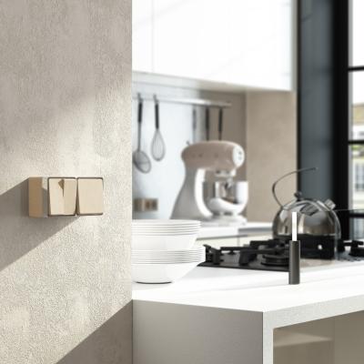 Фото Выключатель одноклавишный влагозащищенный Werkel Gallant W5010210 шампань рифленый