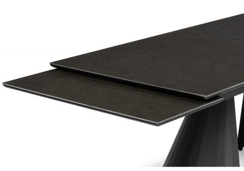Фото Керамический стол Woodville Шелтон 180(260) massa ink gray / черный