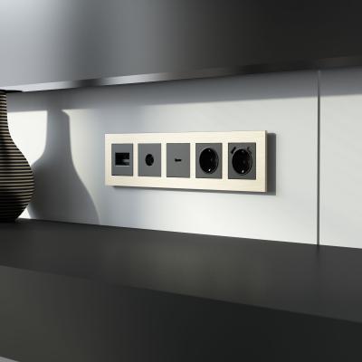 Фото Рамка из металла на 5 постов Werkel AluMax W0053511 шампань алюминий