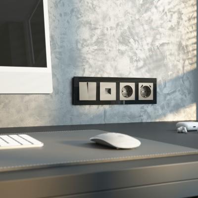 Фото Розетка с USB тип A+C Werkel W1271704 дымчатый