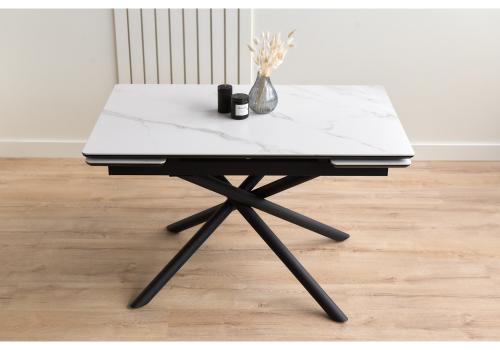 Фото Керамический стол Notta Мэриан 120(180) snow alpin white / черный