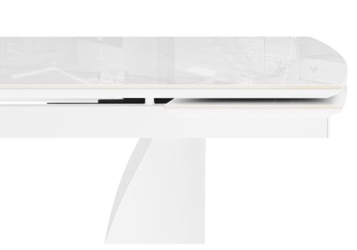 Фото Керамический стол Woodville Готланд 180(240) statuario titan gloss / белый