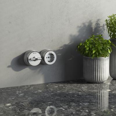 Фото Розетка с заземлением Werkel Vintage W5871054 серебро матовый/хром