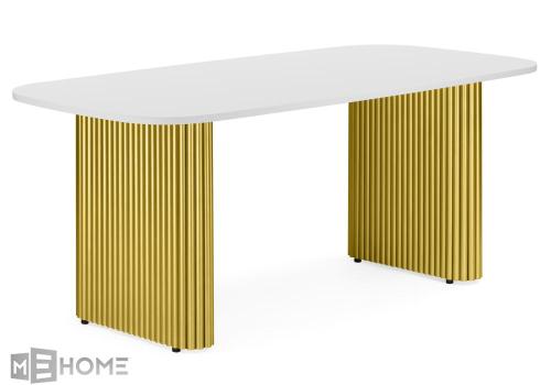 Фото Стол деревянный Notta Бавария B 160 х 90 белая пленка шагрень / золото
