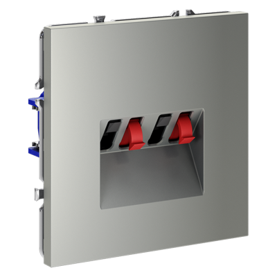 Фото Розетка акустическая Voltum S70 4-местная, сталь, VLS060305