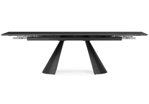 Фото Керамический стол Woodville Шелтон 180(260) massa ink gray / черный