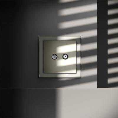 Фото Розетка телевизионная оконечная TV+SAT VOLTUM S70, сталь, VLS060405