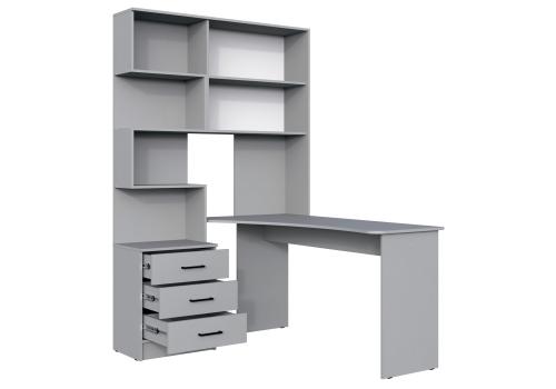 Фото Компьютерный стол Woodville Эльброни правый шиншилла серая