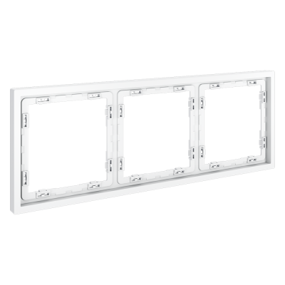 Фото Рамка пластиковая на 3 поста Voltum S70, белый матовый, VLS100302