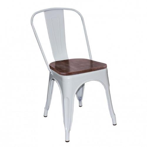 Стул R-Home Tolix Wood белый