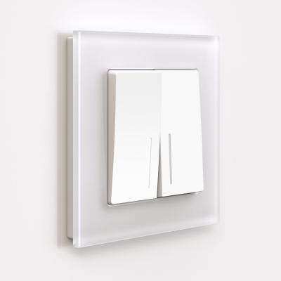 Фото Выключатель двухклавишный с подсветкой Werkel W1120161 белый матовый