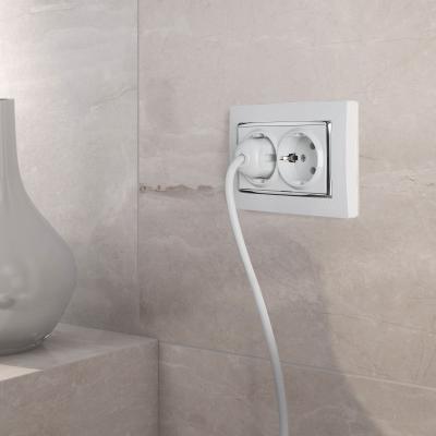 Фото Рамка из поликарбоната для двойной розетки Werkel Snabb W0081901 белый/хром