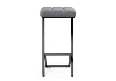 Фото Барный стул Woodville Амаури микровелюр катания сильвер / черный